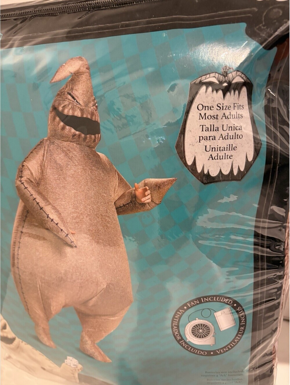 Oogie Boogie Inflatable Costume Adult One Size Nightmare Before Christmas New